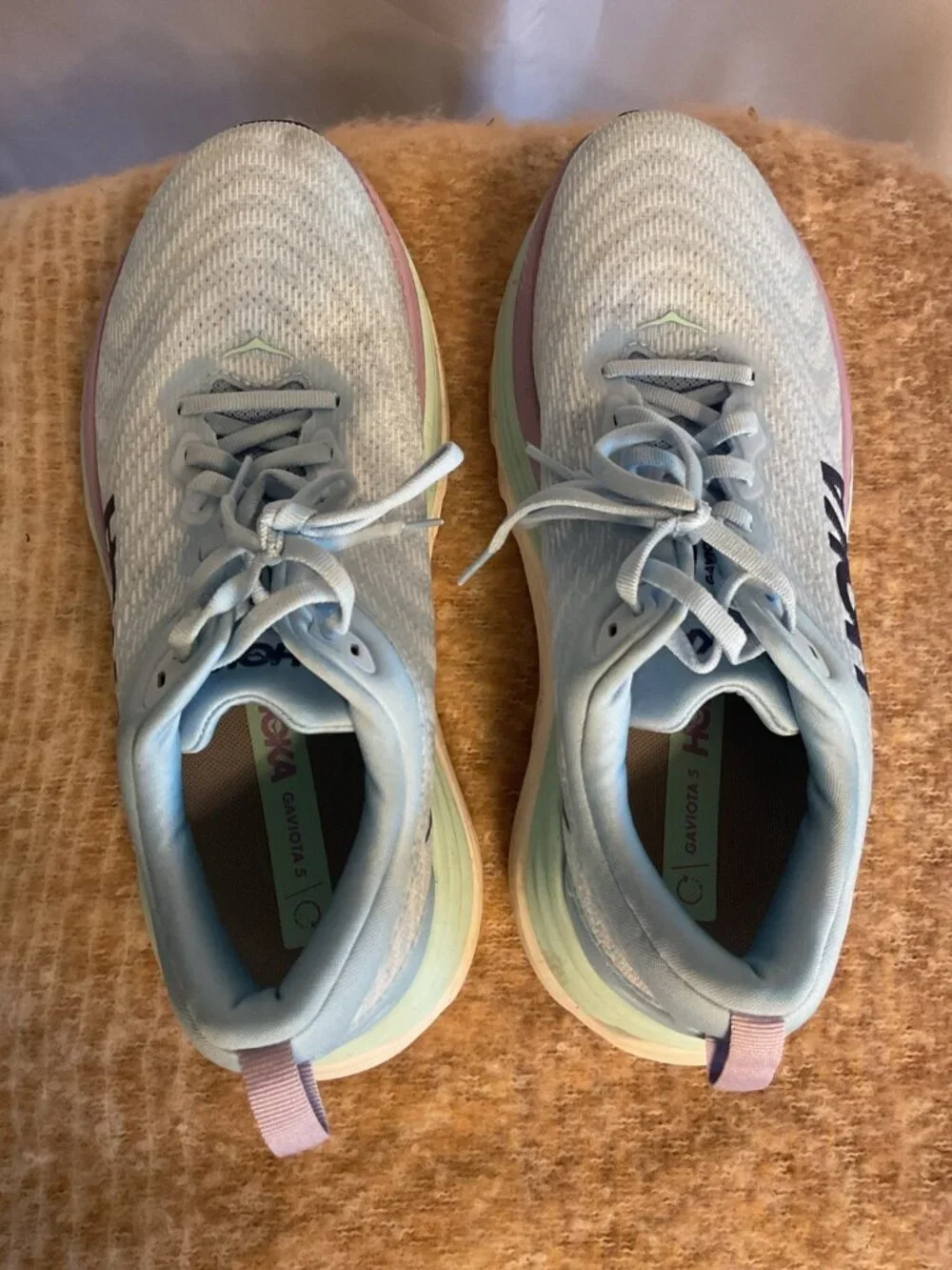 HOKA Gaviota 5 Women's Running Shoes - Light Blue with Mint & Lavender Accents